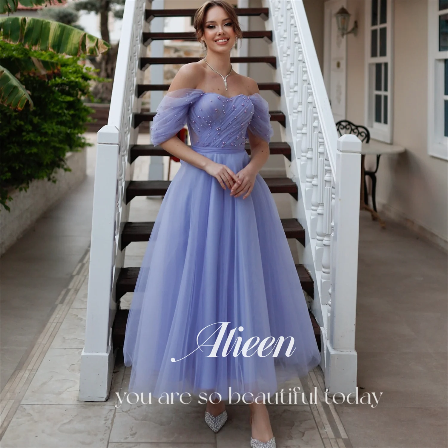 

Aileen Vestidos De Festa Luxurious Women's Evening Dresses 2025 Luxury A-line فساتين سهرة Sweetheart Bead Purple Customized Prom
