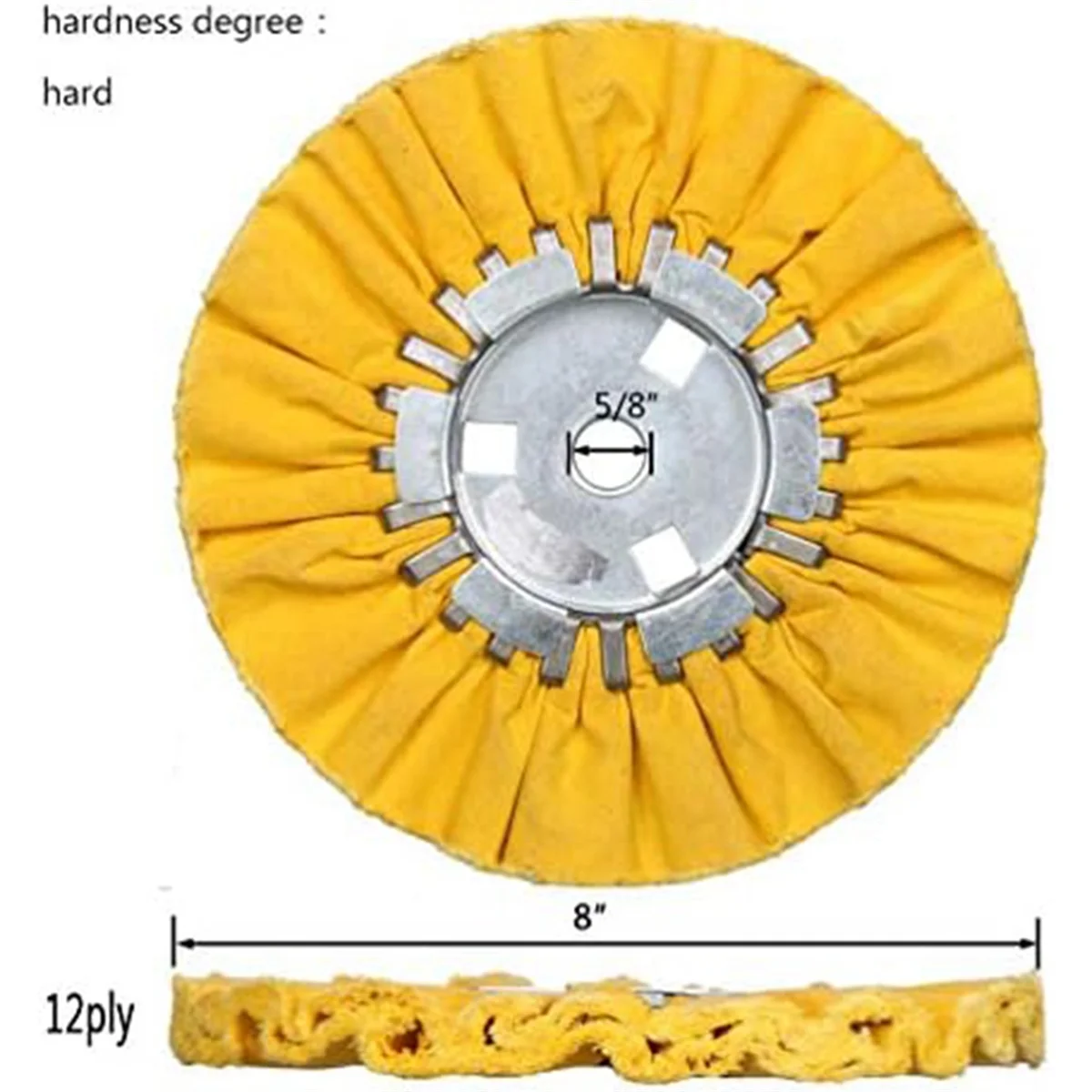 Airway Polishing Wheel Kit, Woodworking Machinery Cloth Wheels for Angle Grinder, 8Inch Diameter, 4PCS