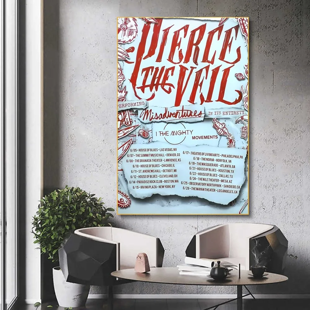 Pierce The Veil Band DIY Sticky Poster Fancy Wall Sticker for Living Room Bar Decoration Wall Decor