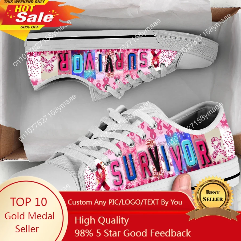 

Hot Cancer Survivor New Arrive Lightweight Flat Canvas Shoes Men Women Casual Breathable Sneakers Low Top Classic Board Shoes