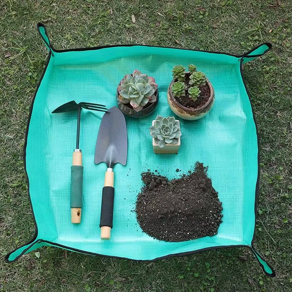 1pc Blumentöpfe Pflanzmatte Wasserdichte Umpflanzmatten Faltbare PE Pflanzenumtopfmatte Gartenarbeit Pflanzmatte 32-100cm