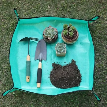 1pc Flower Pots Planting Mat Waterproof Transplanting Mats Foldable PE Plant Repotting Mat Gardening Planting Mat 32-100cm 1