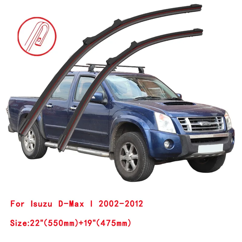 For Isuzu D-Max RA RC RT RG Rodge KB Pick Up 2002 2006 2008 2010 2012 2013 2015 2018 2019 2020 2022 DoubleRubber Car Wiper Blade