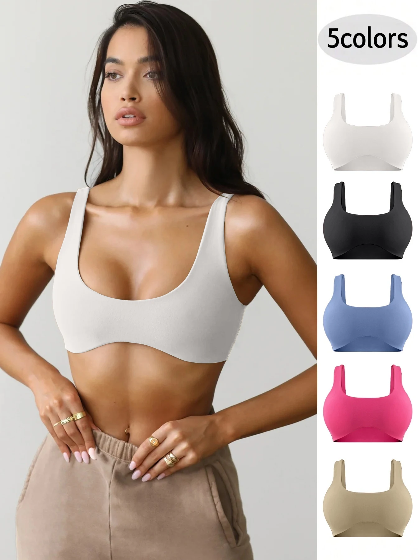 Naked double-sided brushed yoga clothes, tight fitting sports underwear, women's training, running, quick drying, fitness yoga b