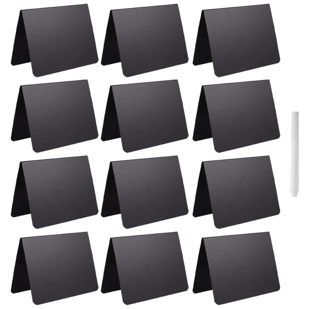 1Set Blackboard Price Tag Small Chalkboard Sign for Table Desktop Memo Board Party Wedding Food Label Reusable Erasable Sign