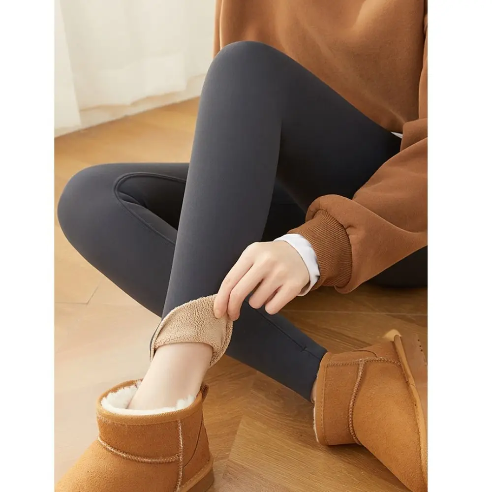 Leggings Slim Fit épais pour femmes, caleçons, pantalons longs, sans doublure, sans boulochage, mode automne et hiver