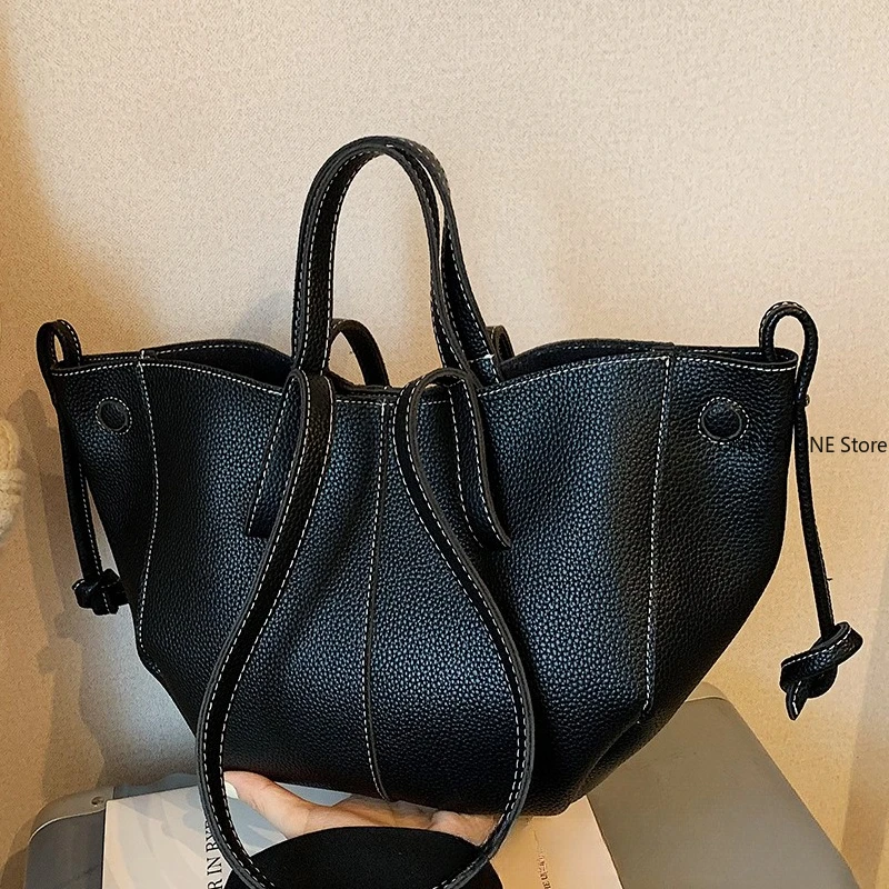 

High Quality PU Tote Bags Fashion Solid Hasp Simple Versatile Sense of Luxury Shoulder and Handbags for Women Wholesale 2026
