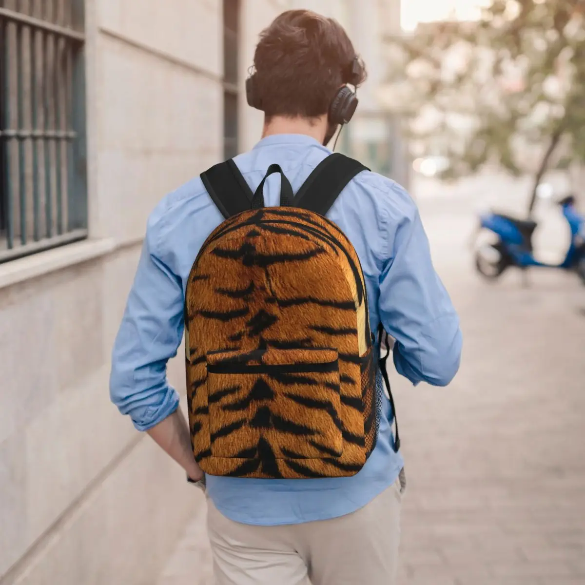 Tiger Fur Sketch Color Picture Backpack Boys Girls BookBag Kids School Bag Computer Shoulder Bags for Men Women