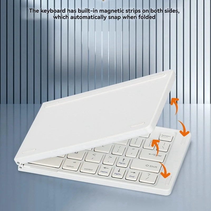 Folding Bluetooth Keyboard Two-Fold Portable Mini Bluetooth Keyboard Rechargeable Office Keyboard