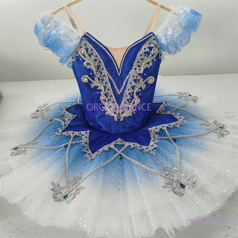 hot selling high quality Unique Design Kids Girls Children Women Adult Performance Wear blue Ballet  with diamond-embedded