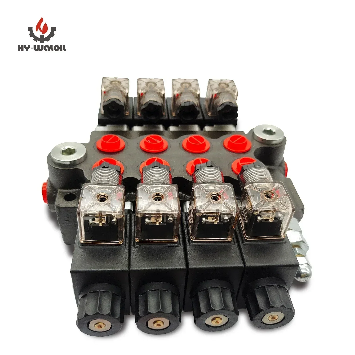 Hy-waloil 12V DC 13 GPM 4 Spools Hydraulic Monoblock Direct Solenoid Directional Control Valve Z50