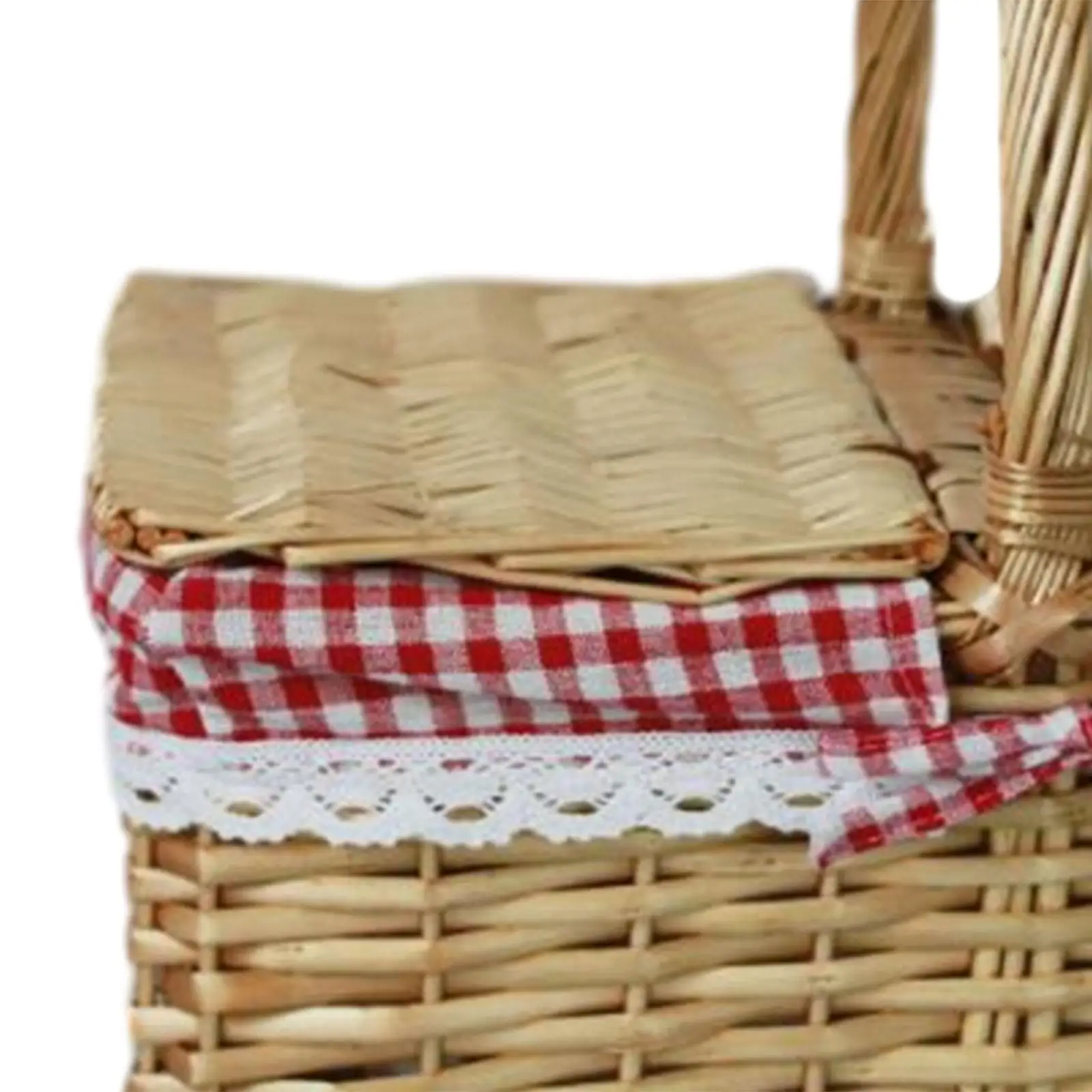 Picnic Basket Wicker Woven Basket for Hiking Decoration for Camping view 5