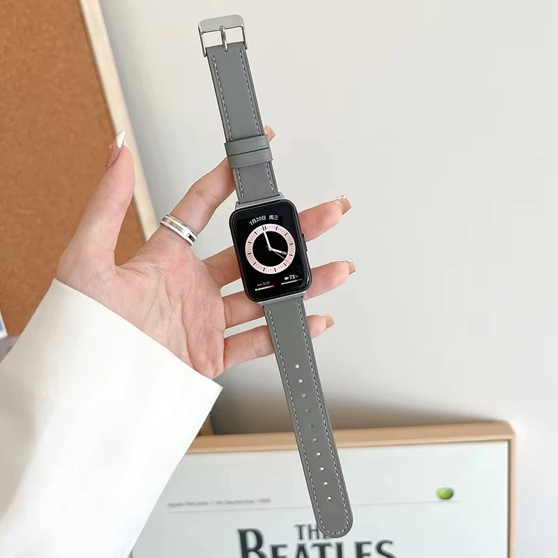 Leather Band For Huawei Watch Fit 3 Smartwatch Strap Replacement Genuine Sport Wristband retro Bracelet Huawei Fit 2 Accessories