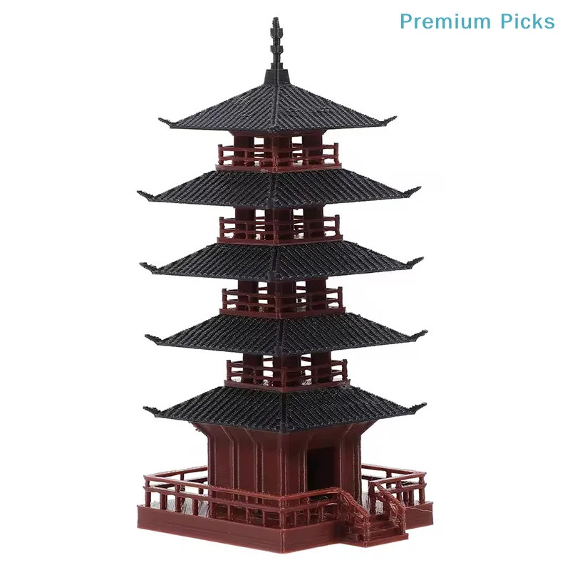 Mini Pagoda Statue Chinese Ancient Building Model Pavilion Decorations Simulation Statue Zen Garden Aquarium Bonsai Decor