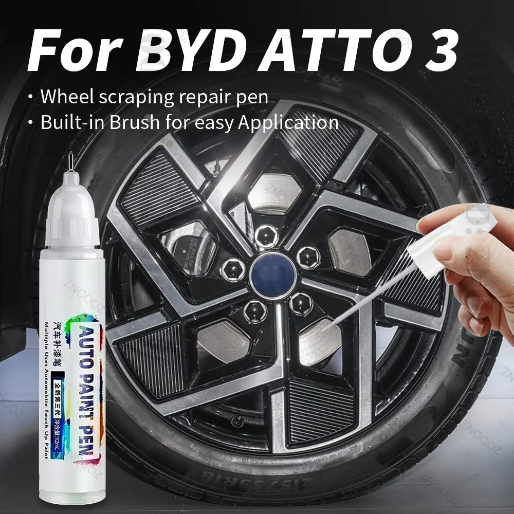 ل BYD ATTO 3 اللمس طقم تصليح عجلة الطلاء سريعة وسهلة عجلة خدش إصلاح حافة الطلاء لإصلاح عجلة السيارة فضي أسود #1