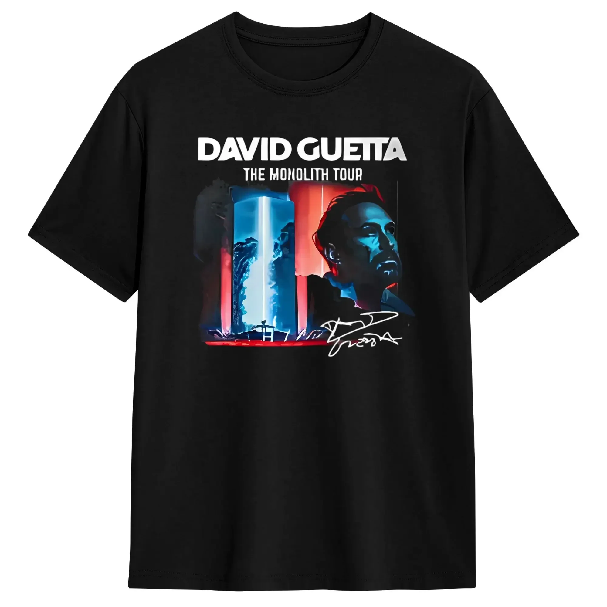 Pop DJ Music D-Davids Guettas T-Shirt Summer  100% Cotton T Shirts For Men Hippie Pattern Tee Shirt Short-Sleeve Vintage Clothes