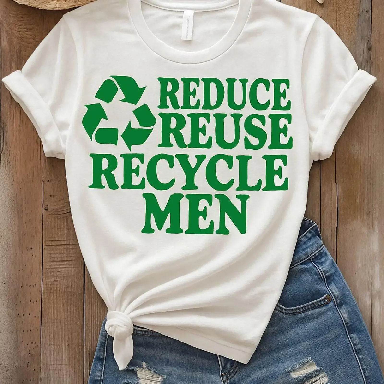 Reduce Reuse Recycle Men Dark Humor T Shirt Save The Earth Dive Bar For Her Sarcasm vintage Washed Stylish Breathable Stretched