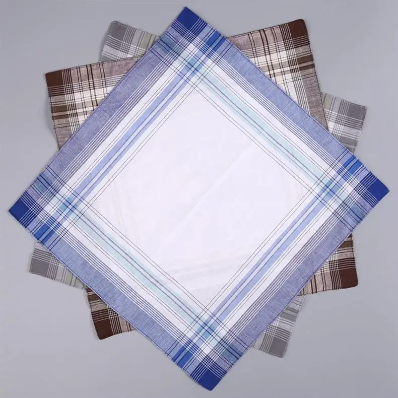 12Pcs 100% Cotton Men's Handkerchiefs Highly Absorbent Soft Pocket Squares for Sweat Classic Vintage Plain Hankies Daily Carry