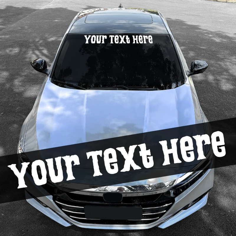 1PC 100cm Custom Only Text Car Stickers Self-Adhesive Waterproof for Auto Front Windshield Halloween Decor Boat Vinyl Decals