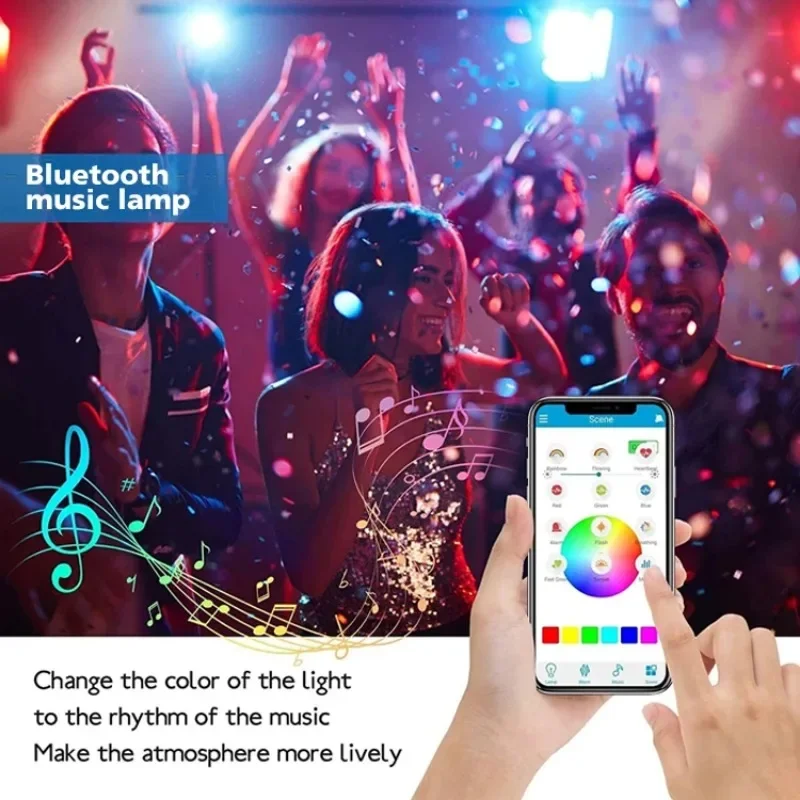 Good Quality DJ Party RGB Smart Bulb Dimmable Remote Control 36W Round Shape Blue Tooth Music Led Stage Light