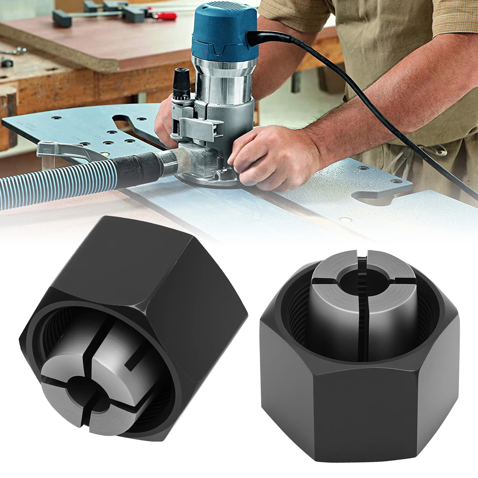 2Pcs 1/4 Inch Router Collet for DW621 DW616 DW616M/D/PK DW616P/S/SK Metal Engraving Machine Collet Chuck Replacement for Router