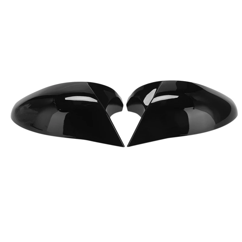 Pair Car Black Rearview Mirror Cover Caps For-BMW E90 E91 PRE-LCI 2005-2007 E92 E93 2006-2009 E80 E81 E87