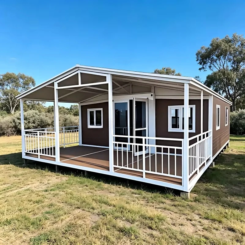 Stylish Container House 20/30/40ft Folding Detachable Prefab Villa 3 Bed 1 Bath Living Room Terrace Insulated