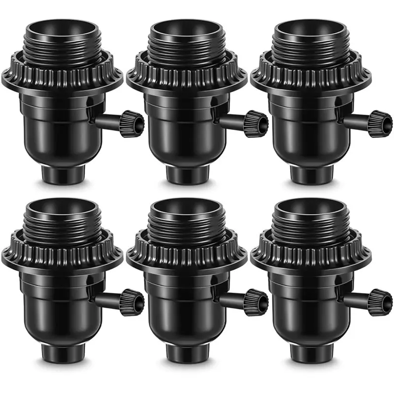 A03F-Replacement E26 Light Socket Lamp Socket With On Off Switch Shade Ring For Table Floor Light Repair Kit Part