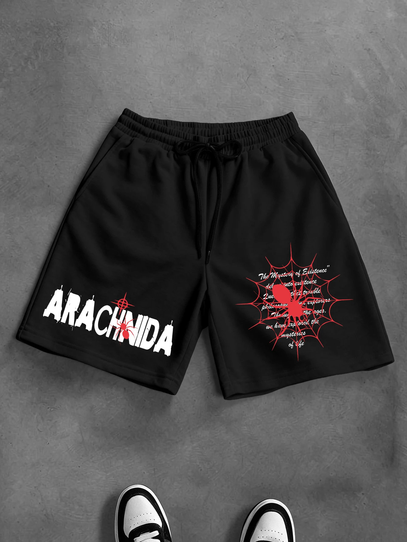 Men's Oversized Gothic Streetwear Shorts Brand Arachnida Spi