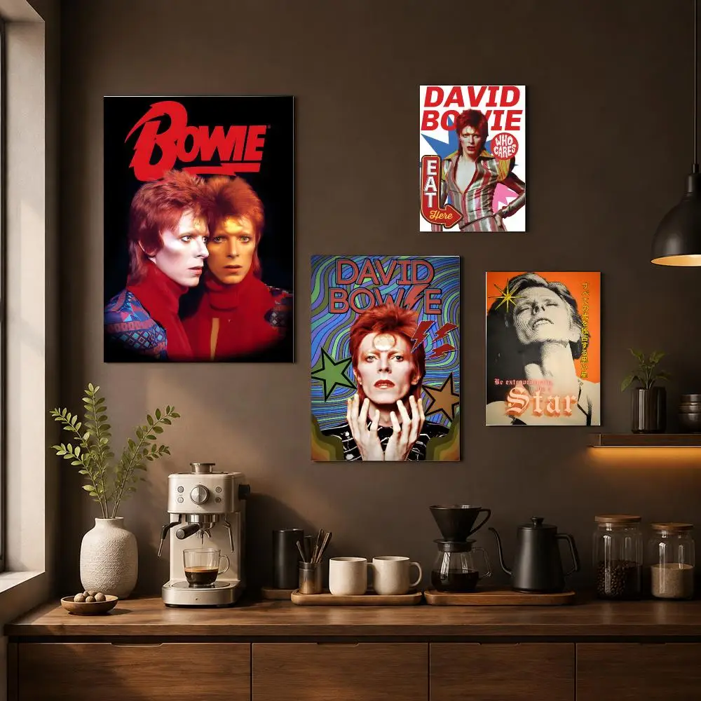 David Bowie Poster HD Art Sticker Self Adhesive For Playroom Bedroom Hallway Home Wall Art Decor Gift