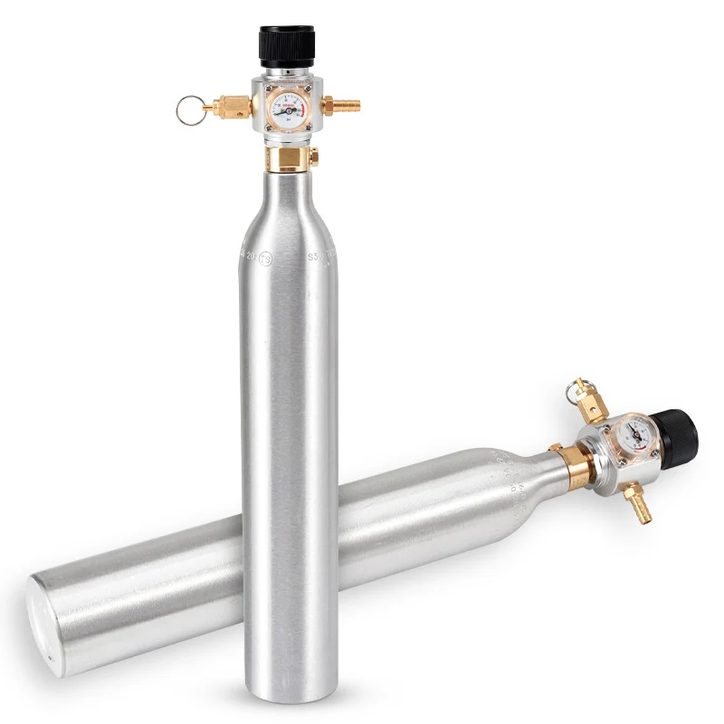 Soda Water Co2 Charger kit,0-90PSI Mini CO2 Gas Regulator with Release Valve, Directly connect with TR21*4 Soda Water Cylinder