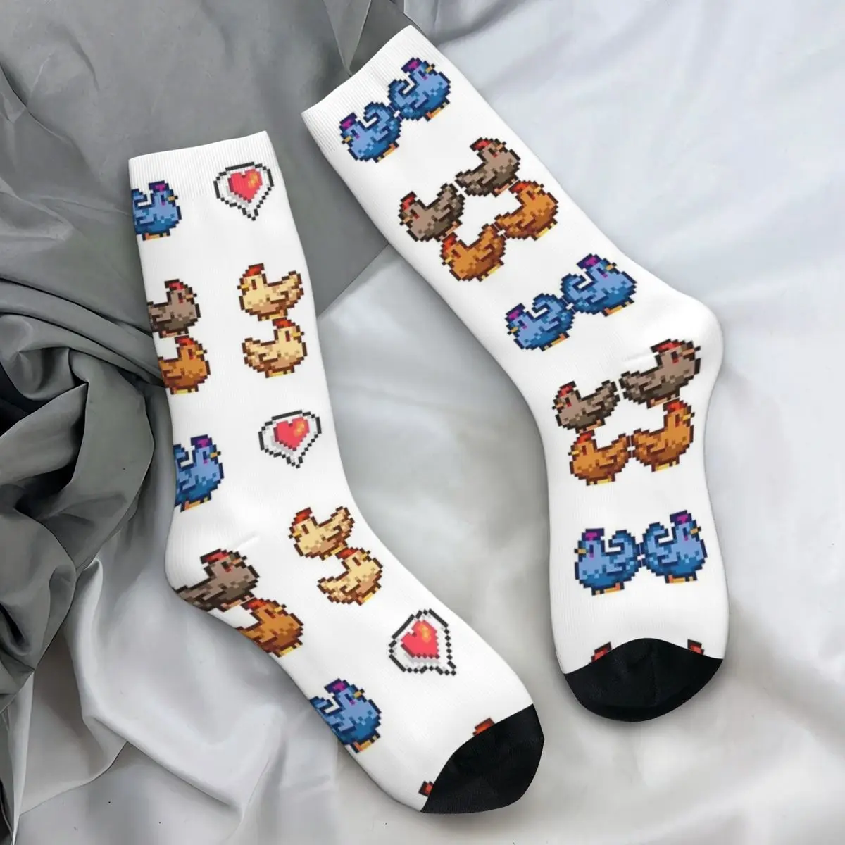 Stardew Valley Pastel Junimos Socks Game Modern Stockings Autumn Anti Sweat Adults Men Socks Warm Soft Design Skateboard Socks