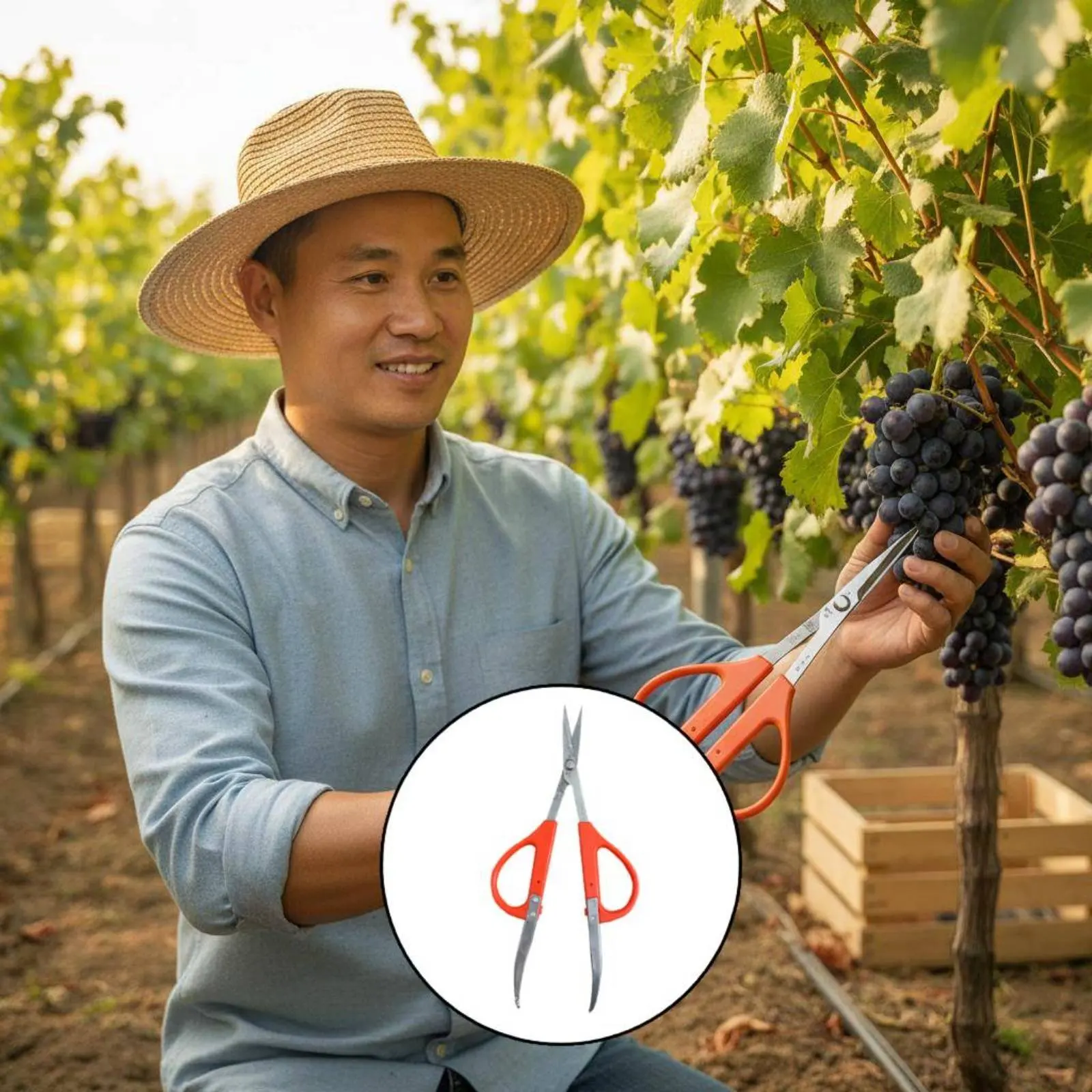 Tijeras de poda para frutas mango ergonómico pinza – Corte limpio - imagen 4
