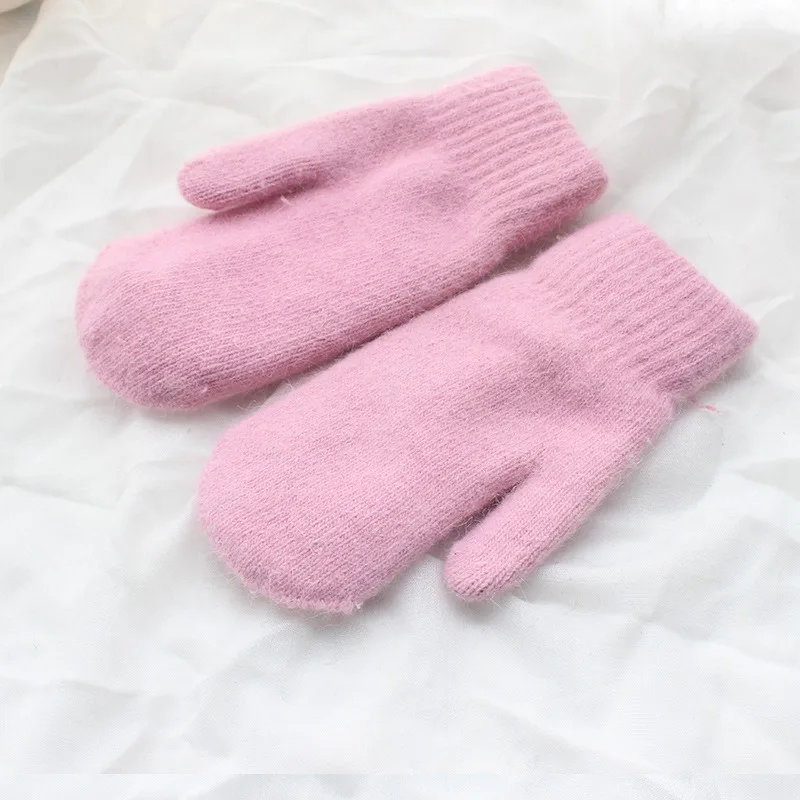 Gants en peluche pour femmes, 1 paire, pour garder au chaud en hiver, élastiques, doux, doigts complets, mitaines Imitation fourrure de lapin, gants