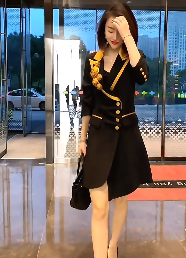 

Faionable Belted Women's Windbreaker 2024 New Sle Slimming Midi Coat Trendy Outerwear Ele Ladylike Autumn Coat