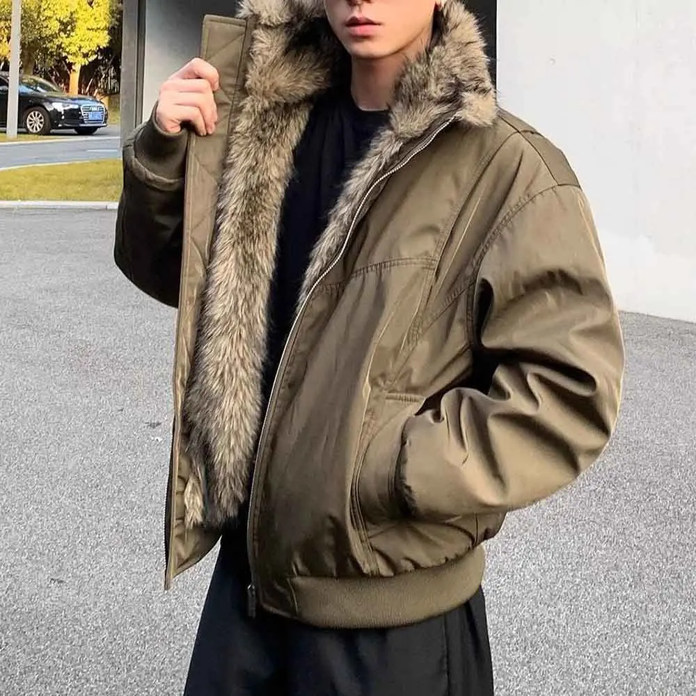 Winter New Men's Deconstructed Long-Sleeve Jacket American Retro Fashion Trendy High Street Loose Simple Casual Niche Men's Top