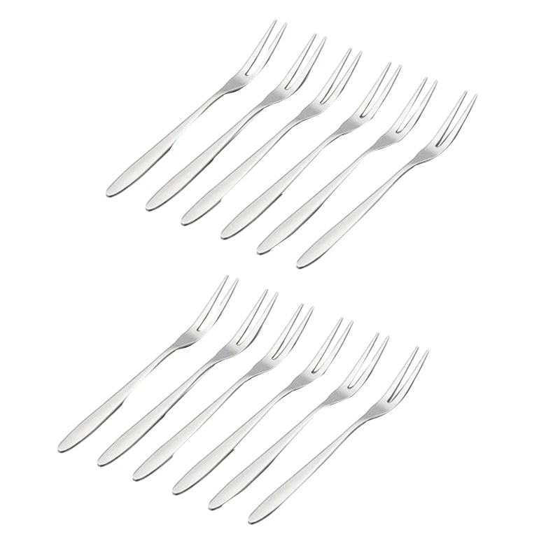 12 Pcs Dessert Forks 5.1 InchStainless Steel Mini Salad Fruit Fork Tasting Forks Cocktail Fork