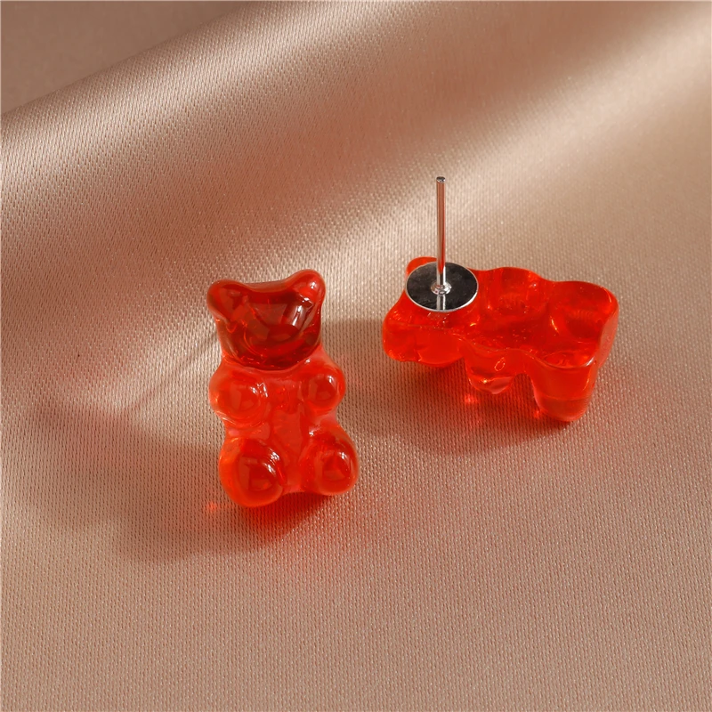 Nette Gummibärchen Ohrstecker für Frauen Candy Farben Tier Baumeln Ohrringe Brincos Femme Mädchen Party Urlaub Schmuck Geschenke – Detail 4
