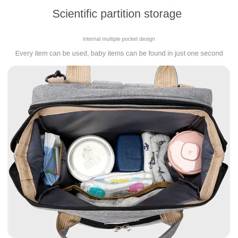 1pc Multi-Function Diaper Bag Backpack, Large Capacity with Insulated Pockets & Changing Mat, All-in-One Travel Solution