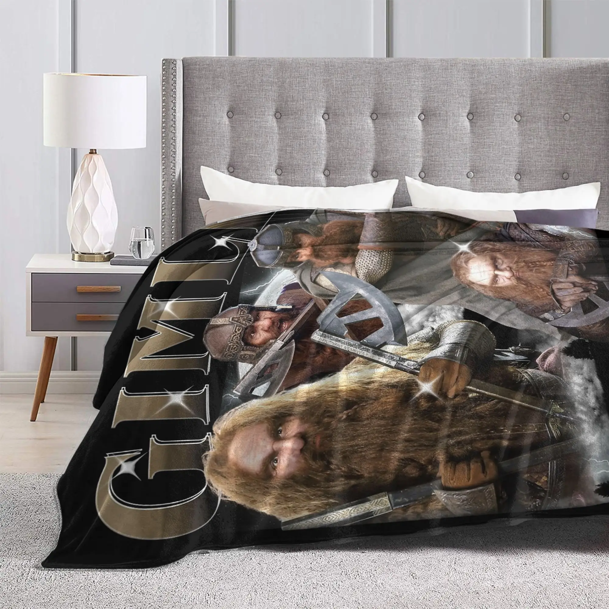 بطانيات L-Lords Of The R-Rings Gimli بطانيات شتوية محمولة فائقة النعومة لحاف أريكة السرير #4