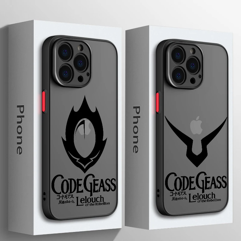 Anime CODE GEASS Logo Phone Case For Apple iPhone 15 14 13 12 11 XS Mini Pro Max 8 XR X Matte Frosted Translucent