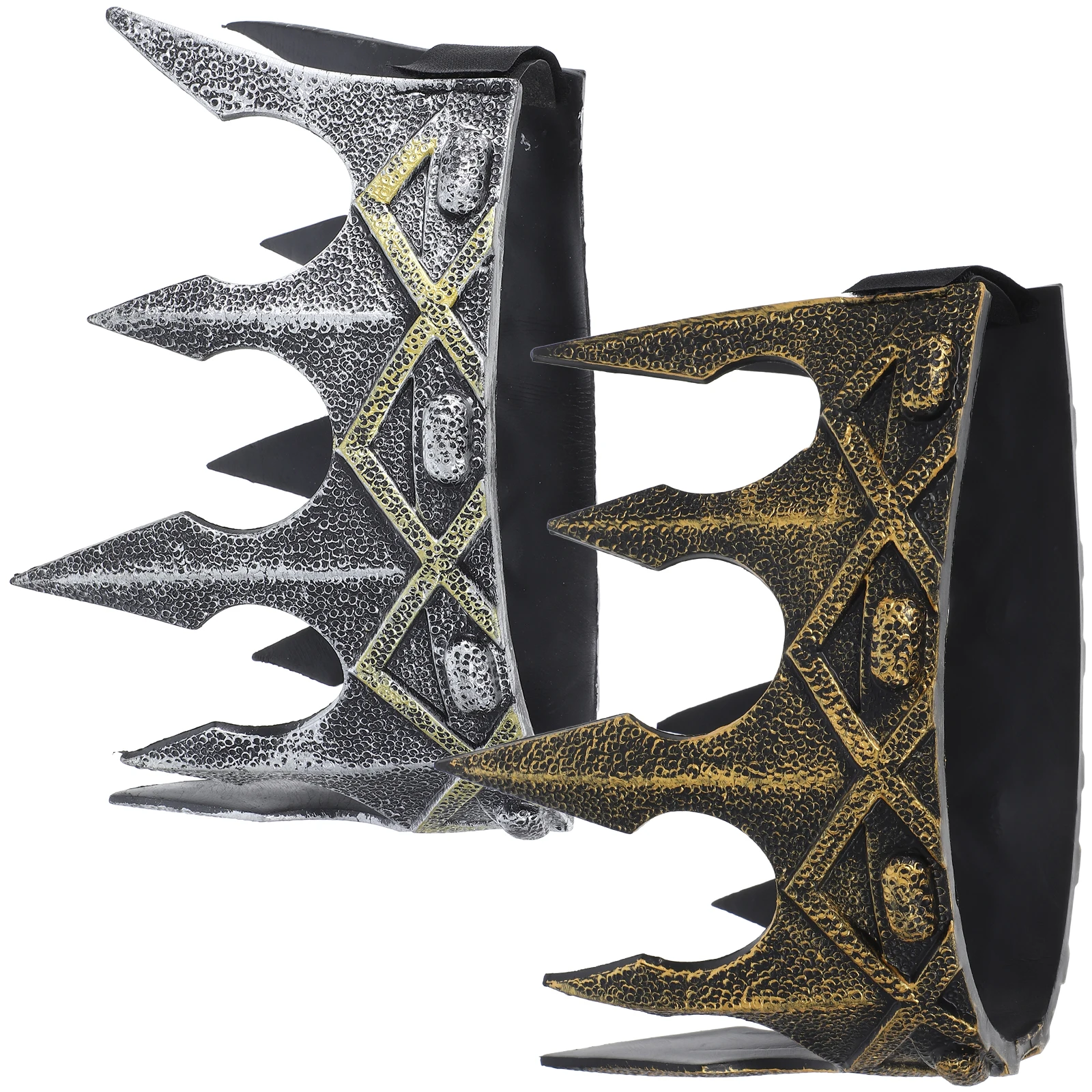

2 Pcs King Crown Props for Princess Cosplay Accessory Decorative Crowns Pu Headband