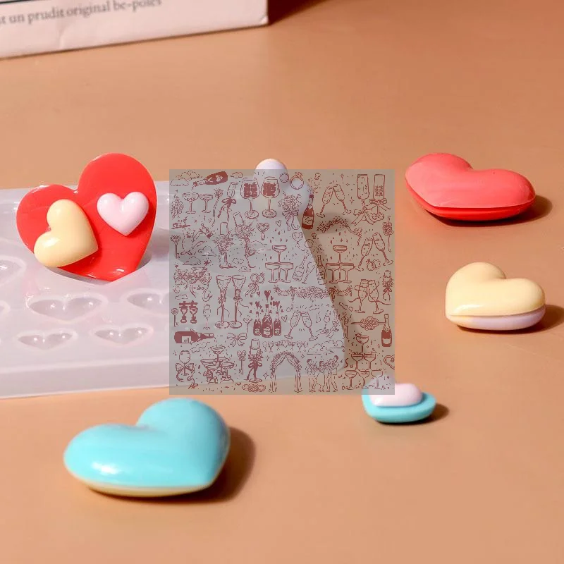 Love Heart Silicone Mold Different Size Pendants Casing Moulds Handmade DIY Tool