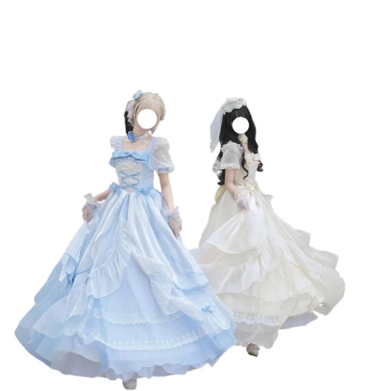 Who Large Dress Lolita Flight Diary Big Flower Wedding Adult Formal Long Birthday Female