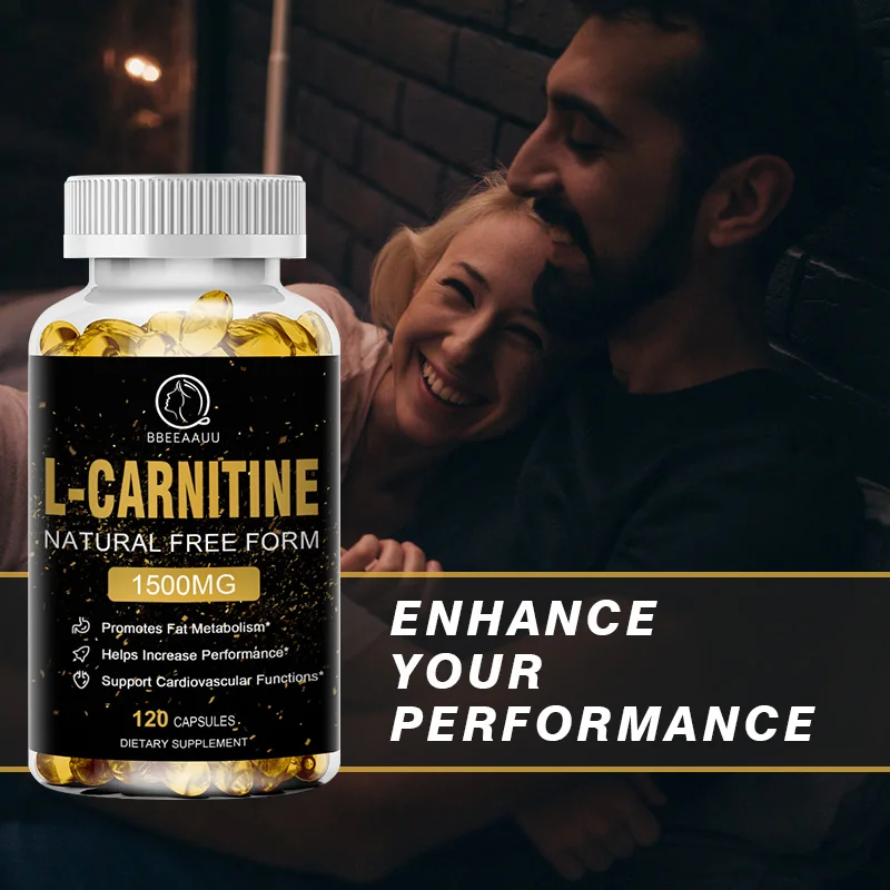 BBEEAAUU L-Carnitine Capsules Citruline Promote Muscle Growth Energy Support Anti-fatigue Exercise Dietary Gym Supplement