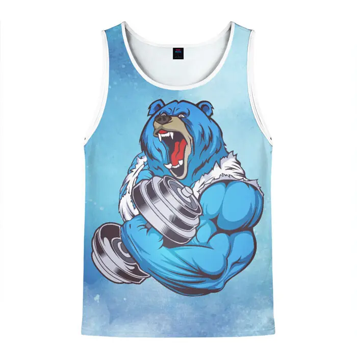 Summer Gym Tough Guy Style Muscles Tank Tops 3D Print Men/Women Fashion Sport Sleeveless Top Oversized Outdoor Man Clothing Vest