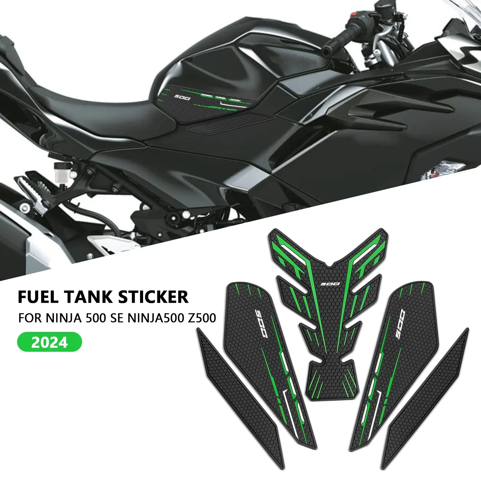 

For NINJA 500 SE NINJA500 2024 Motorcycle Accessories Non-slip Side Fuel Tank Stickers Waterproof Pad Rubber Sticker ninja500 se