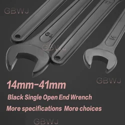 Carbon Steel Heavy Duty Single Open End Wrench Black Spanner 14mm 16mm 17mm 18mm 19mm 21mm 22mm 24mm 27mm 30mm 32mm 36mm 41mm