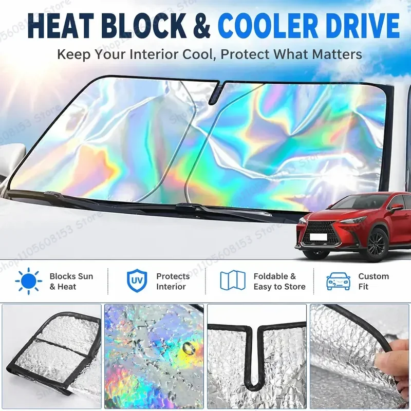 

For Lexus NX Foldable Windshield Sun Shade UV Protection Reflective Car Sunshade Interior Accessory Heat Blocking Cooling