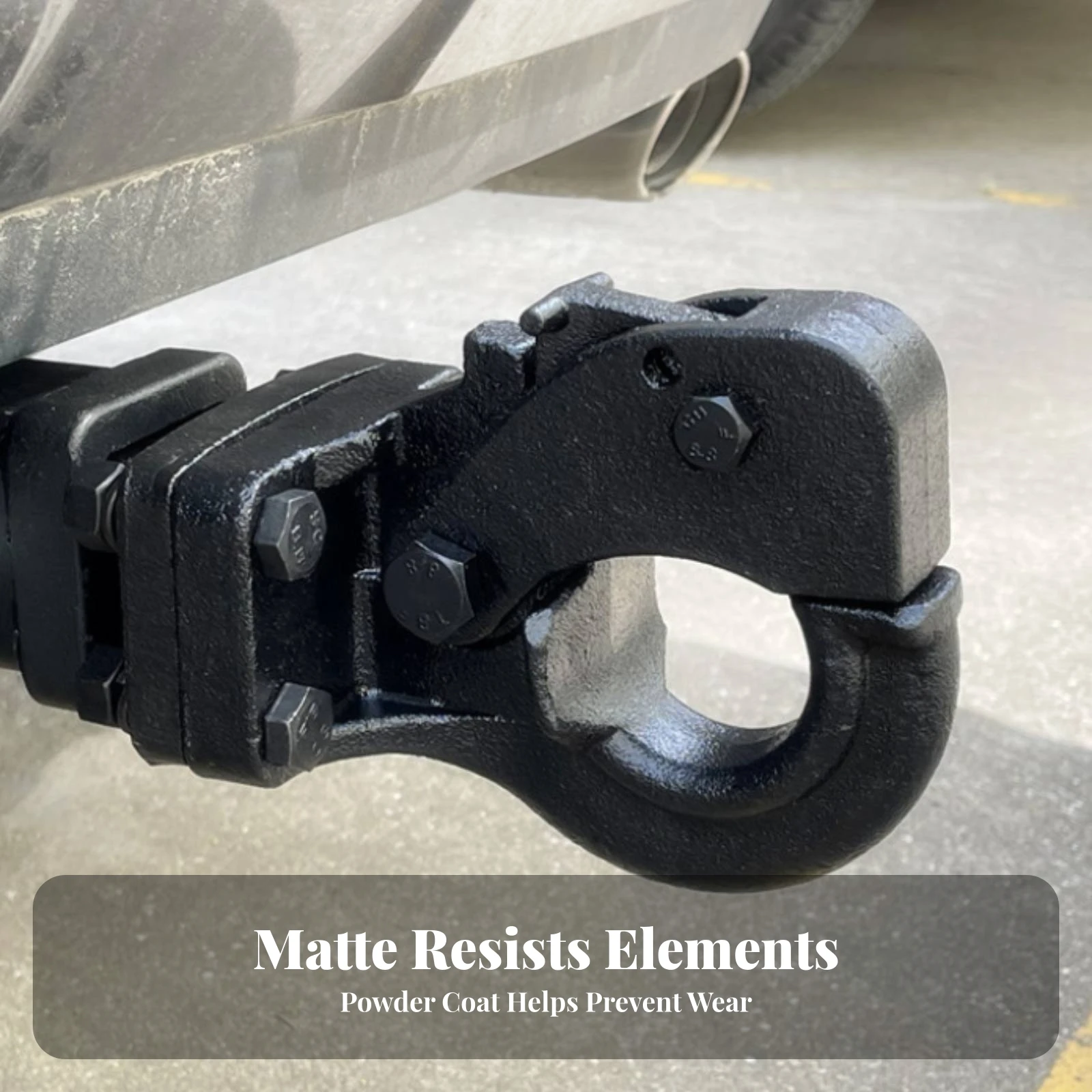Tow Hook with Mounting Plate Black Bolt-on Tow Hook Hardware Rust-Resistant Easy to Install for Vehicle Towing